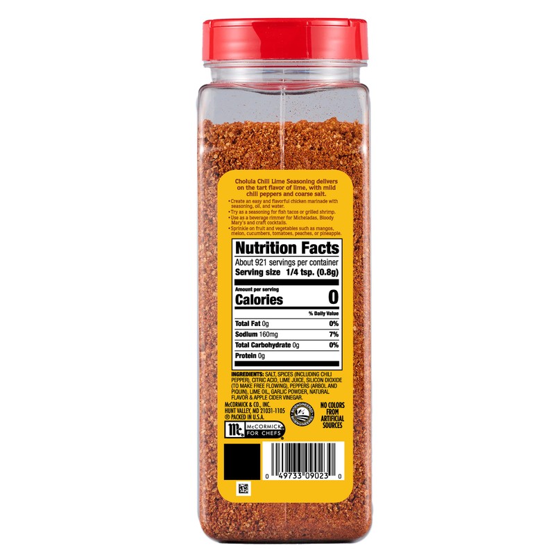 Cholula Chili Lime Seasoning, 26 oz