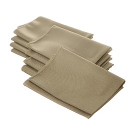 LA Linen 10-Pack Poly Poplin Napkin, Soft Cloth Napkins, Washable Reusable Napkins, Stain and Wrinkle Resistance Table Napkins for Dinner, Wedding, Parties, 18 by 18-Inch, Taupe