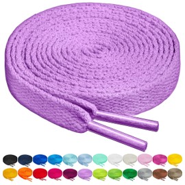 BIRCH's Shoelaces in 27 Colors Flat 5/16" Shoe Laces in 4 Different Lengths (56" (142cm), Lavender)