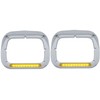 C2W Pair of Peterbilt Single Headlight Bezels 6x8 Amber Lens