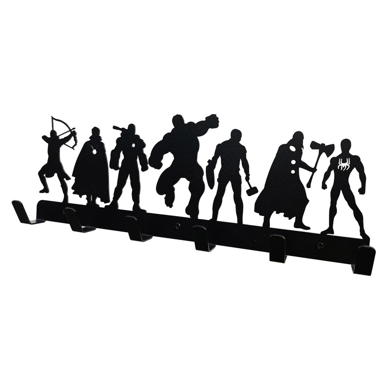 HeavenlyKraft Superhero Coat Hook Wall Mounted 6 Hooks, Entryway Organizer,