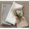 Saro Lifestyle Fringe Linen Table Napkin (Set of 4), Grey,