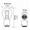 HELLA 1157TB Standard Minature Bulbs, 12V, 27/8W