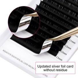 FADVAN Flat Lashes, 0.20C Curl Eyelash Extension, 1:1, Ellipse Flat Eyelash Extensions, Flat Individual Eyelash Mix, 8-14 mm (0.20C-814)