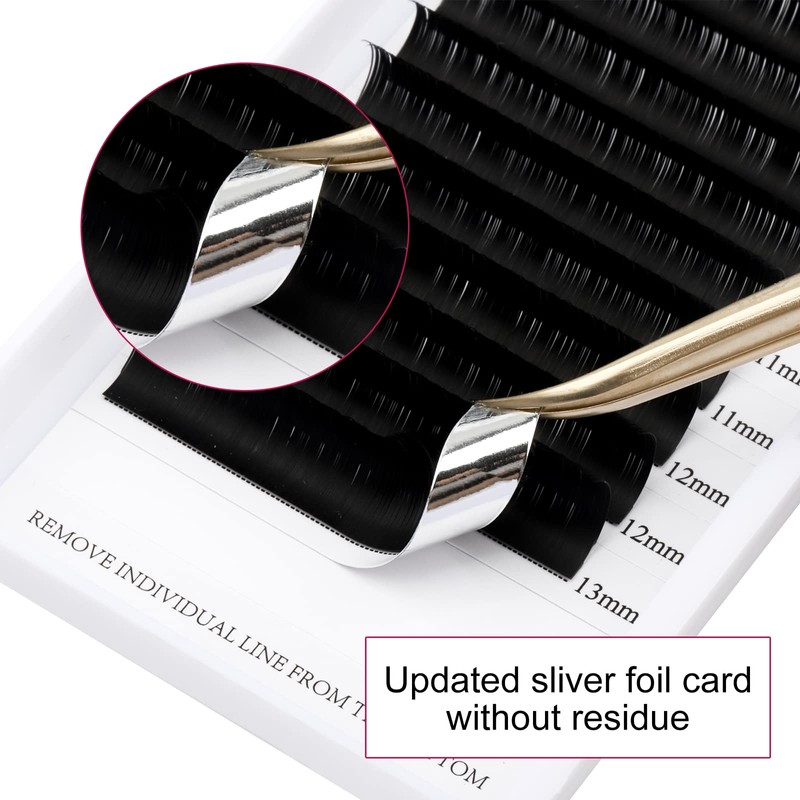 FADVAN Flat Lashes, 0.20C Curl Eyelash Extension, 1:1, Ellipse Flat