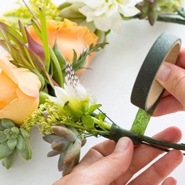 QRJ 2Roll Florist Stem Wrap Tape,12mm Florist Tape Green Floral Tape Bouquet Tape Flower Tape for Crafts Bouquets Stem Vases Artificial Flowers Wreath,59 Feet/Roll