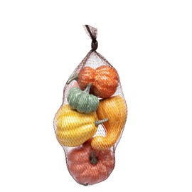 Napco Set of Artificial Mini Styrofoam Pumpkin and Gourd Mix in Mesh Bag Fall Harvest Decoration
