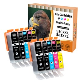 10x 580 581 Cartridges for Canon PGI-580 CLI-581 XXL Canon TR8550 Printer Cartridges for Canon Pixma TR8550 TR8500 TS6350a TS705a TS6350 TS8350 TS8250 TS6150 TS9550