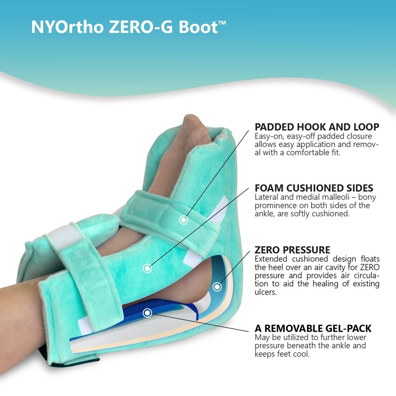 NYOrtho Boot Heel Protector Cushion - Pressure Relieving Pillow Boot with Suspension