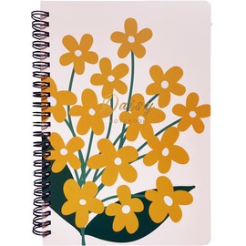 ipoul Spiral Notebook, A5, 6x8, Lay Flat, Cute Notebooks for Girls, Lined Notebook Wide Rule, Writing Journal, Flower Notebook, Floral Journal, Journal Women, Notebooks for School, Daisy Gifts