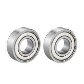 sourcing map Pack of 2 6202Z Deep Groove Ball Bearings 15 mm x 35 mm x 11 mm Single Plate Chrome Steel Ball Bearing Single Shield Bearing