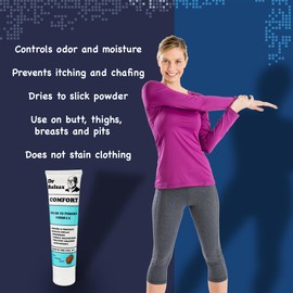 Dr. Balzax Comfort Anti-Chafing Cream, Odor Control, Aluminum-Free, Talc-Free, Sweat Defense. Prevents Skin Chafing & Irritation. Trusted Protection. Quick Drying Formula for Private Parts Hygiene