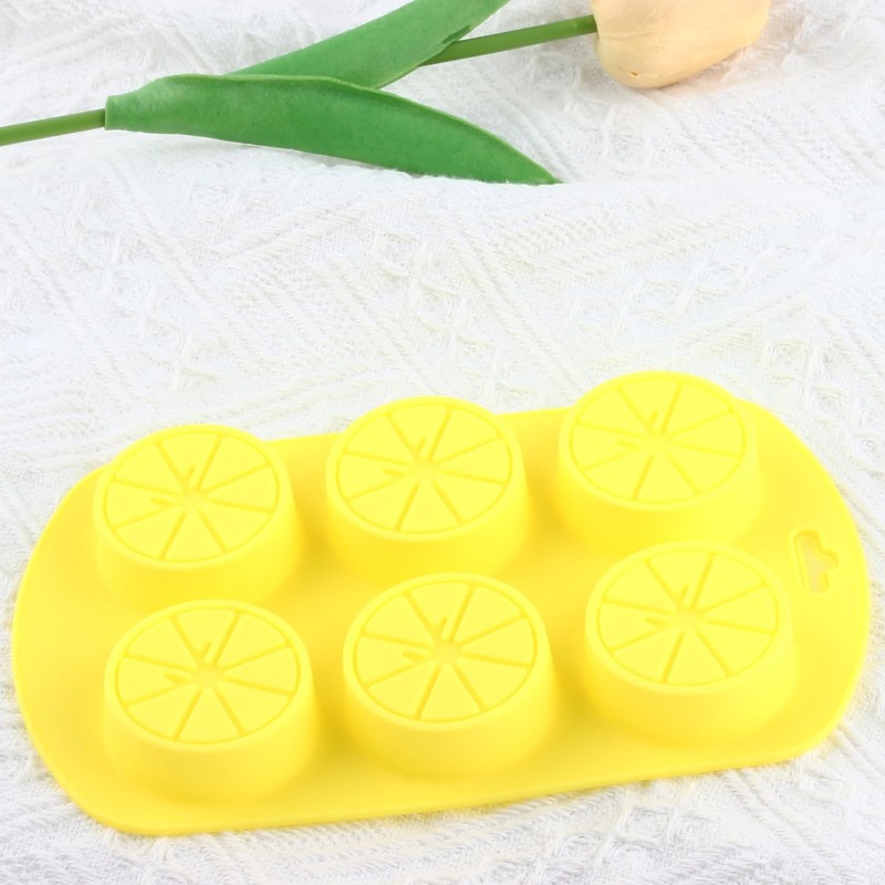 YIMINGMOLD Fruit Shaped Silicone Molds 6 Cavity Lemon Chocolate Mold