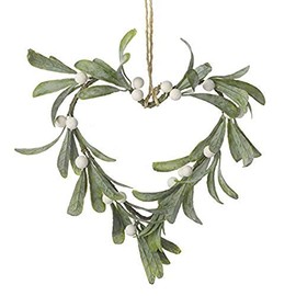 Hanging Mistletoe Heart Christmas Decoration