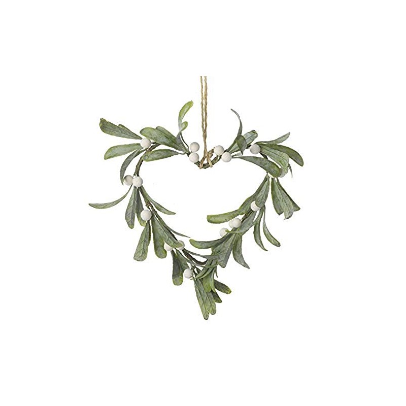 Hanging Mistletoe Heart Christmas Decoration