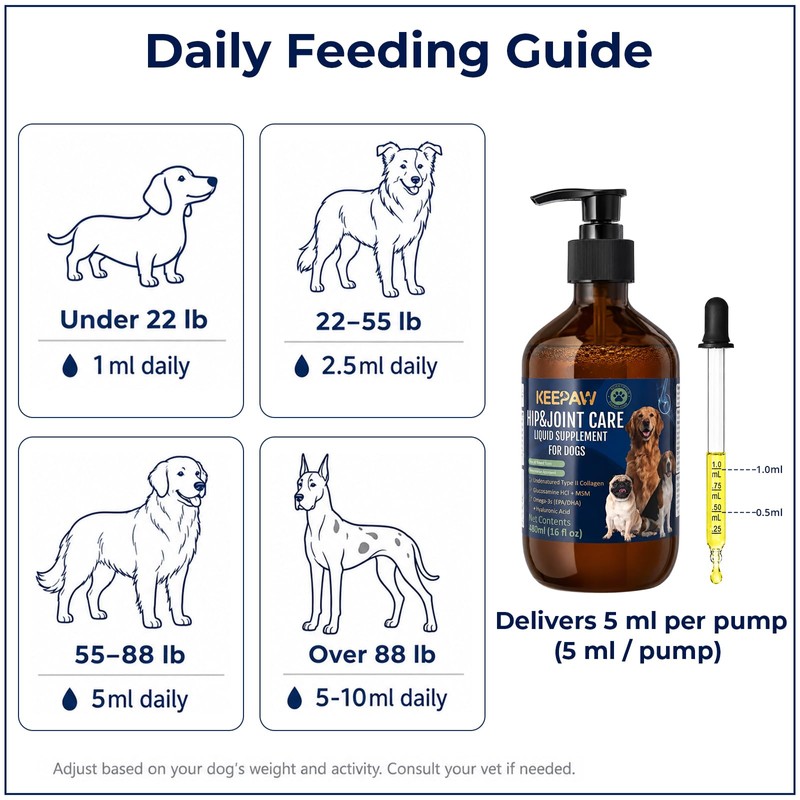 KEEPAW Liquid Hip & Joint Supplement for Senior Dogs 16