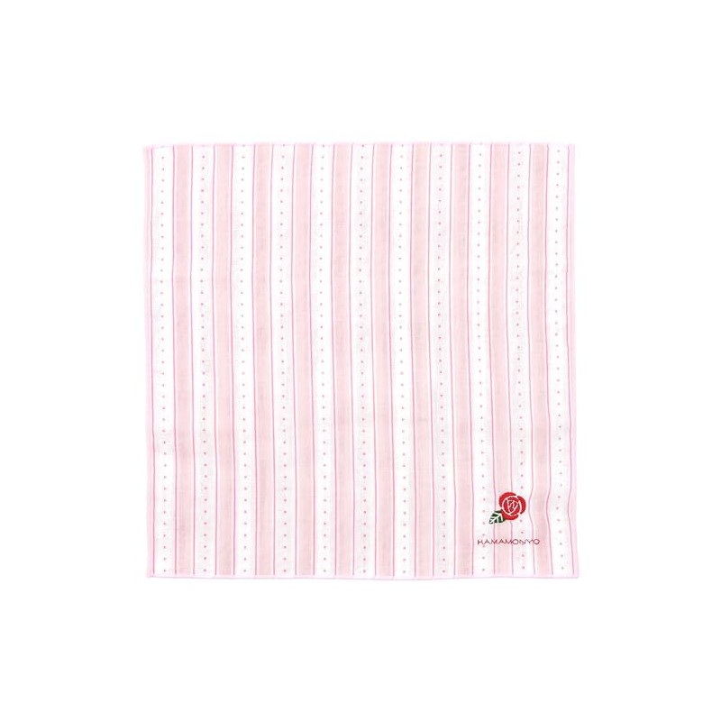 Reversible, Gauze Handkerchief, Romantic Border and Rose