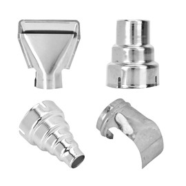 4 Pcs Heat Gun Nozzles Kits, Stainless Steel Reflector Nozzle Set Hot Air Guns Soldering Station Tool Wide Welding Jet Attachments Shrink Wrap Reflow Accessories Exquisite Workmanship Repair Tools
