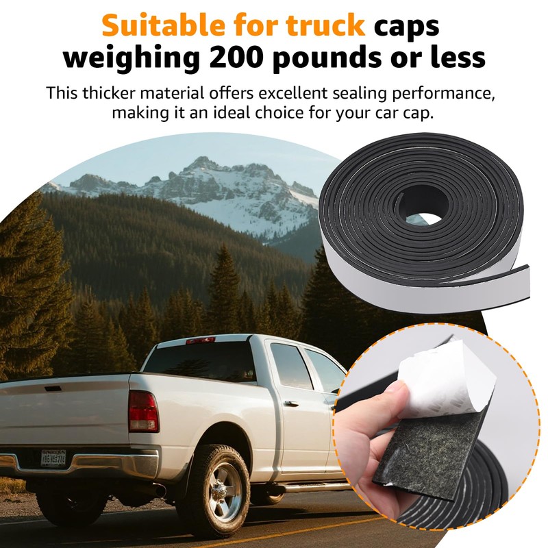 Lusperi Truck Cap Seal Rubber 25FT, for Truck Cap 200