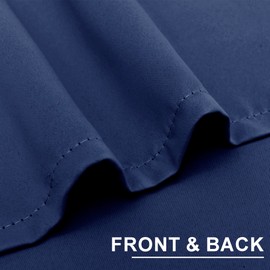 XWZO Blackout Curtains Shades Window Curtain Panels with Tiebacks- Noise Reduction and Light Blocking Grommet Curtains for Bedroom,Living Room,Office,Study Room Navy W46xL54