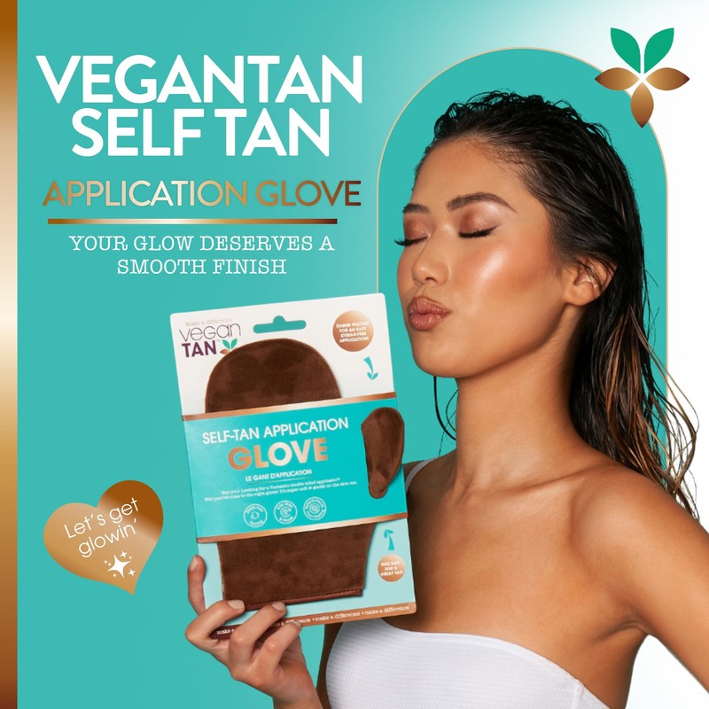 VeganTan Self Tan Tanning Mitt Double Sided Washable Reusable Glove