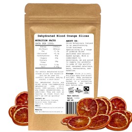 Dehydrated Dried Blood Orange Slices Wheels | 17+ Slices | 100% Natural | Sugar Free, Gluten Free | Dehydrated Citrus for Cocktails, Garnishes, Deserts | 1.76 Oz (50 Grams) | Drink Botanicals Ireland