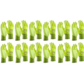 PIP 34-874FY MaxiFlex Ultimate HI VIS Micro Foam Nitrile Grip WORK GLOVES 12 PR - 2XLarge