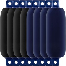 8 Pcs Boat Fender Covers 10.5 x 22 Inches Fleece Marine Bumper Covers Polyester Marine Fender Covers for Boats Fenders, Black and Navy Blue, Boat Fender is Not Included
