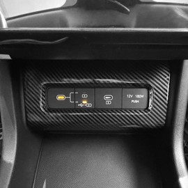 FUEISOF For Hyundai Tucson NX4 2025 Front USB Charging Button Panel Cover Strip (Carbon Fibre)