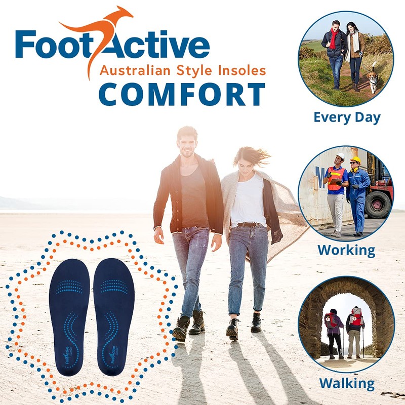 FootActive Comfort Original Brand Insoles, Wonderful Walking Comfort for Feet,