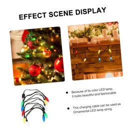 TEHAUX 1Pc Creative LED Data Cable with Christmas Lamp Functionality Multi Use Charging Line for Mobile Computer for Decorations and Parties