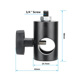 CAMVATE Soporte de barra de montaje de cabeza de 16 mm con adaptador de tornillo de rosca de 1/4"-20 (2 piezas) - 3059