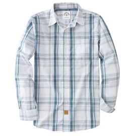 Dubinik® Mens Button Up Shirts Long Sleeve Casual Button Down Cotton Vintage Soft Plaid with Pocket