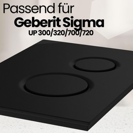 MYLAVABO Push Plate Toilet Actuator Plate Suitable for Geberit Sigma Frame Element for Geberit Cistern Sigma UP300, UP320, UP700, UP720 (Black/Black, Plastic)