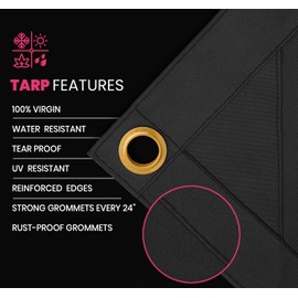 PROTARP Extreme Heavy Duty 20 OZ Water Resistant Canvas Tarp, UV Resistant Tarpaulin Cover with Rustproof Brass Grommets, Multipurpose for Canopy, Roof, Camping, Woodpile (Brown 8'X10')