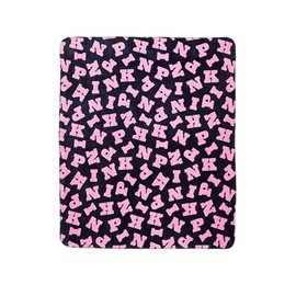 Victoria's Secret Plush Blanket Size 60" x 50" Multicolor Logo Print New