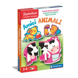 Clementoni - Sapientino Friends Educational Game for 2 Years, Insert Cards, Puzzle, Animal Flash Cards-Made in Italy, Italian Colour, 16767