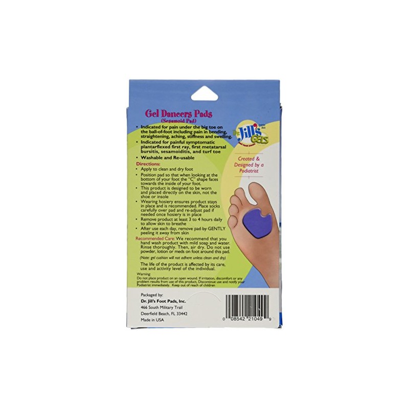 Dr. Jill's Gel Dancer's Pads (Right Foot)