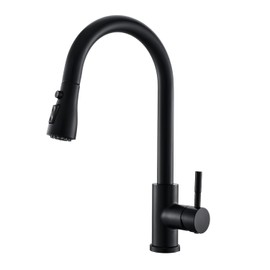 GIMILI Black Kitchen Faucet with Pull Down Sprayer Single Hole Kitchen Sink Faucet Suitable for Farmhouses RV Laundry Room Outdoor and Campers