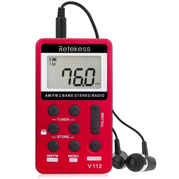 Retekess V112 AM FM Portable Pocket Radio, FM Receiver, Digital