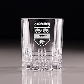 Sweeney Irish Coat of Arms Perfect Serve Cut Glass Tumbler - Set of 4