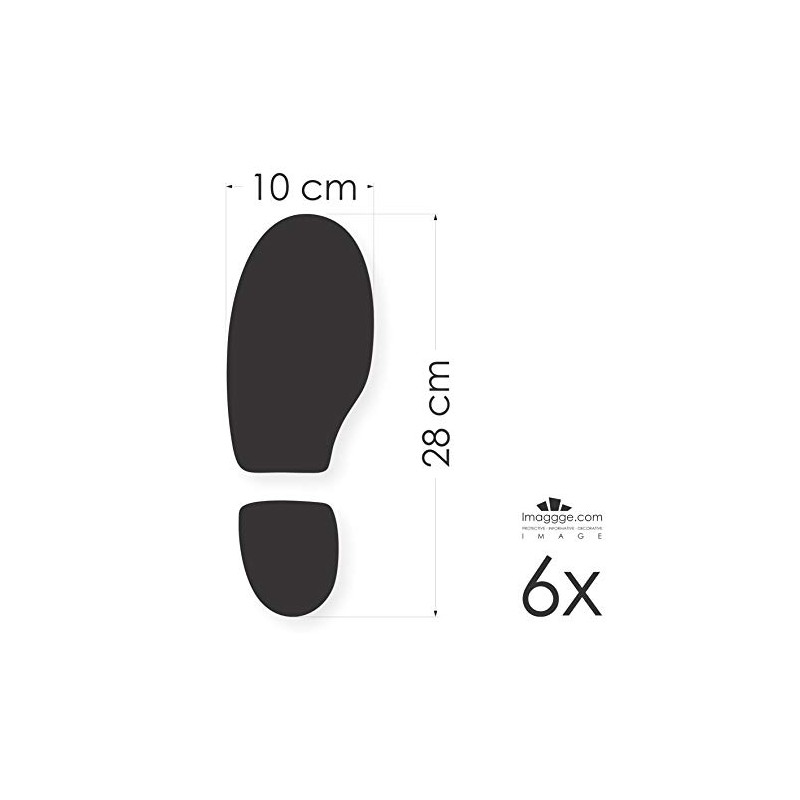 Decooo.be Wall Sticker 6 Footprints (Shoe Tracks) Black Sticker