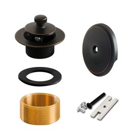 SENTO Chrome Lift and Turn Bathtub Drain Assembly Stopper Kit, Fit Both 1-1/2 Inch or 1-5/8 Inch Strainer and Stopper, Heavy Duty Metal with Matching Screws, Easy Installation, Oil-Rubbed Bronze