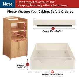 Pull Out Cabinet Organizer Fixed With Adhesive Nano Film 16.9" Deep, Heavy Duty Slide Out Cabinet Organizer, Pull Out Drawers Organizer for Kitchen, Bathroom, Room Storage 1 Pack (12"W X16.9''D)