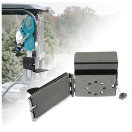 HECASA Universal Saw Press Bracket w/Hinge Compatible with ATV UTV Trailers Chainsaw Bracket Heavy Duty Steel Powder Coated Black Adjustable