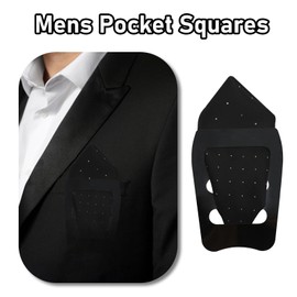 LJBFNN Handkerchiefs for Men, Mens Handkerchiefs with Pocket Square Holder for Men Womens Groom Groomsmen Wedding Party Work (Black White)