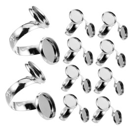 TEHAUX Ring Blanks Set 10pcs Adjustable Ring Bases Bezel for Family DIY Projects