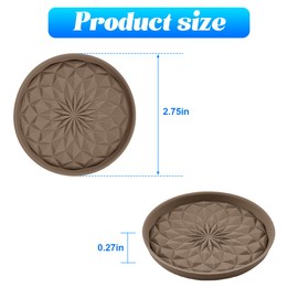 Zpana Car Coaster, 4PCS Silicone Non Slip Vehicle Cup Holders Insert Mat, Waterproof Automotive Interior Cupholder Embedded Protection Pad Accessories, Universal for SUV, Sedan, Truck(Coffee)