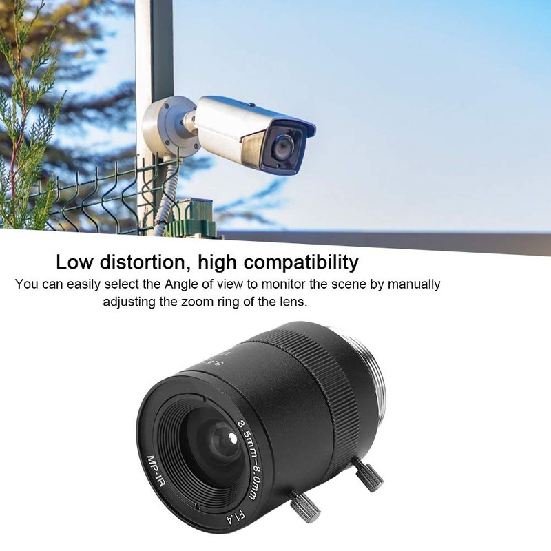 Topiky CCTV Camera Lens, 3.5-8mm 720P Zoom Lens CS Mount