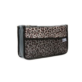 Periea Chelsy Purse Organizer Insert with Handles & 13 Pockets - 3 Sizes (Gold Leopard, Small)